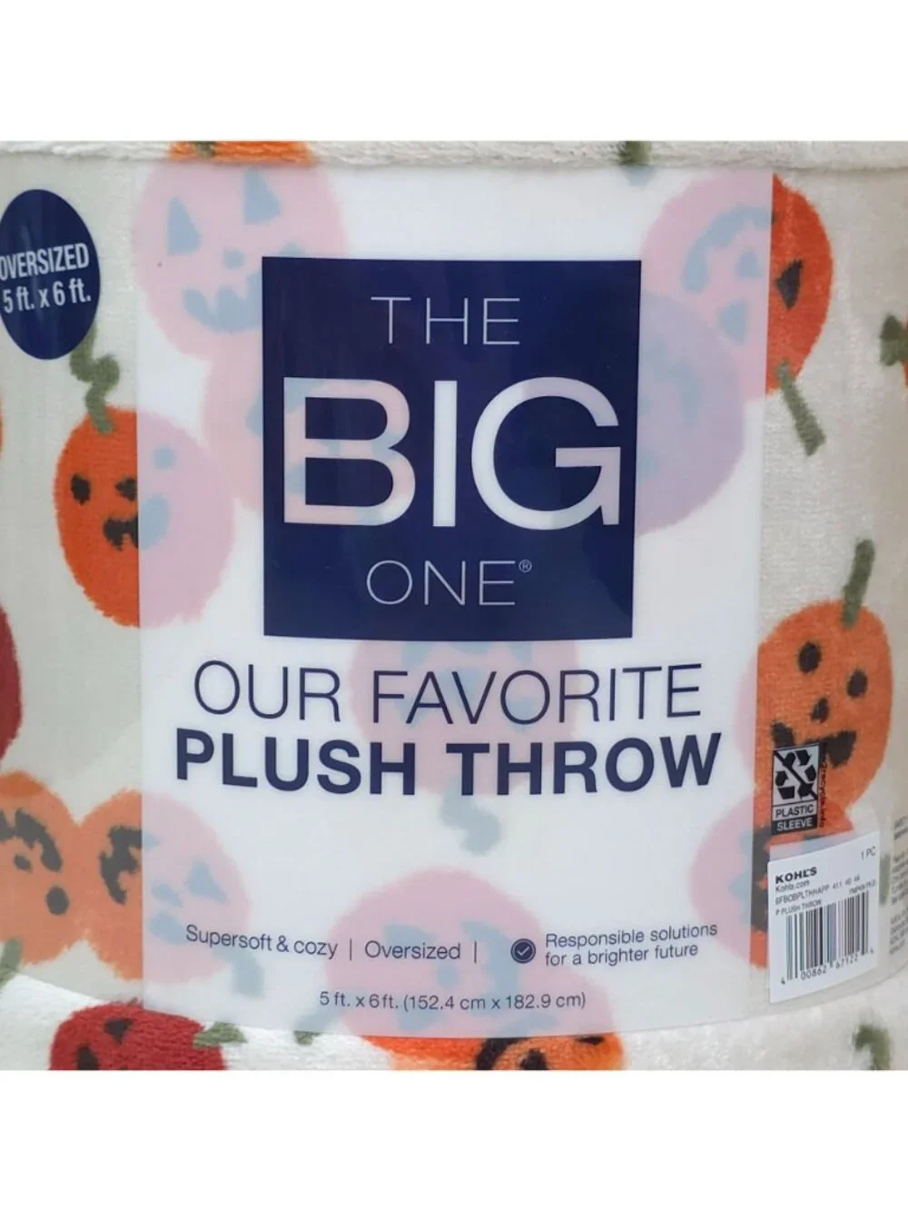 The Big One Oversized Plush Halloween Throw Blanket Pumpkins 5 Ft X 6 Ft Soft